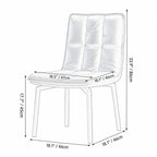 Italian Minimalist Swivel Dining Chair with Quilted Back and Plush Seat Dimensions