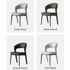 Italian Sculptural Dining Chair Series with Wraparound Arms and Leather Upholstery