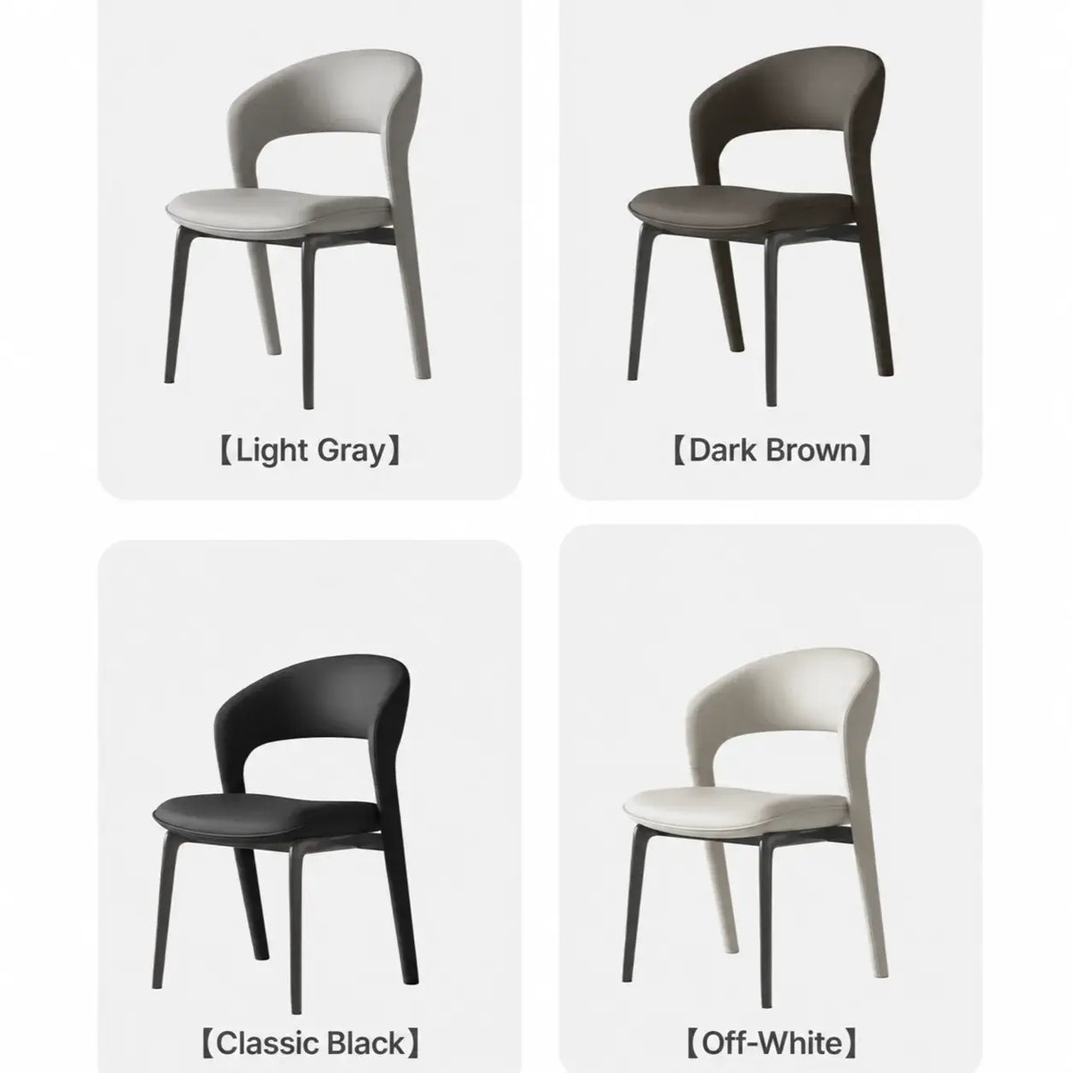 Italian Sculptural Dining Chair Series with Wraparound Arms and Leather Upholstery