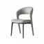 Italian Sculptural Dining Chair Series with Wraparound Arms and Leather Upholstery