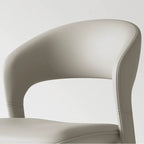 Italian Sculptural Dining Chair Series with Wraparound Arms and Leather Upholstery