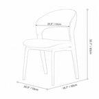Italian Sculptural Dining Chair Series with Wraparound Arms and Leather Upholstery Dimensions