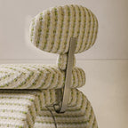 Jacquard Chenille Vanity Stool With Sculptural Arch Base and Ergonomic Back