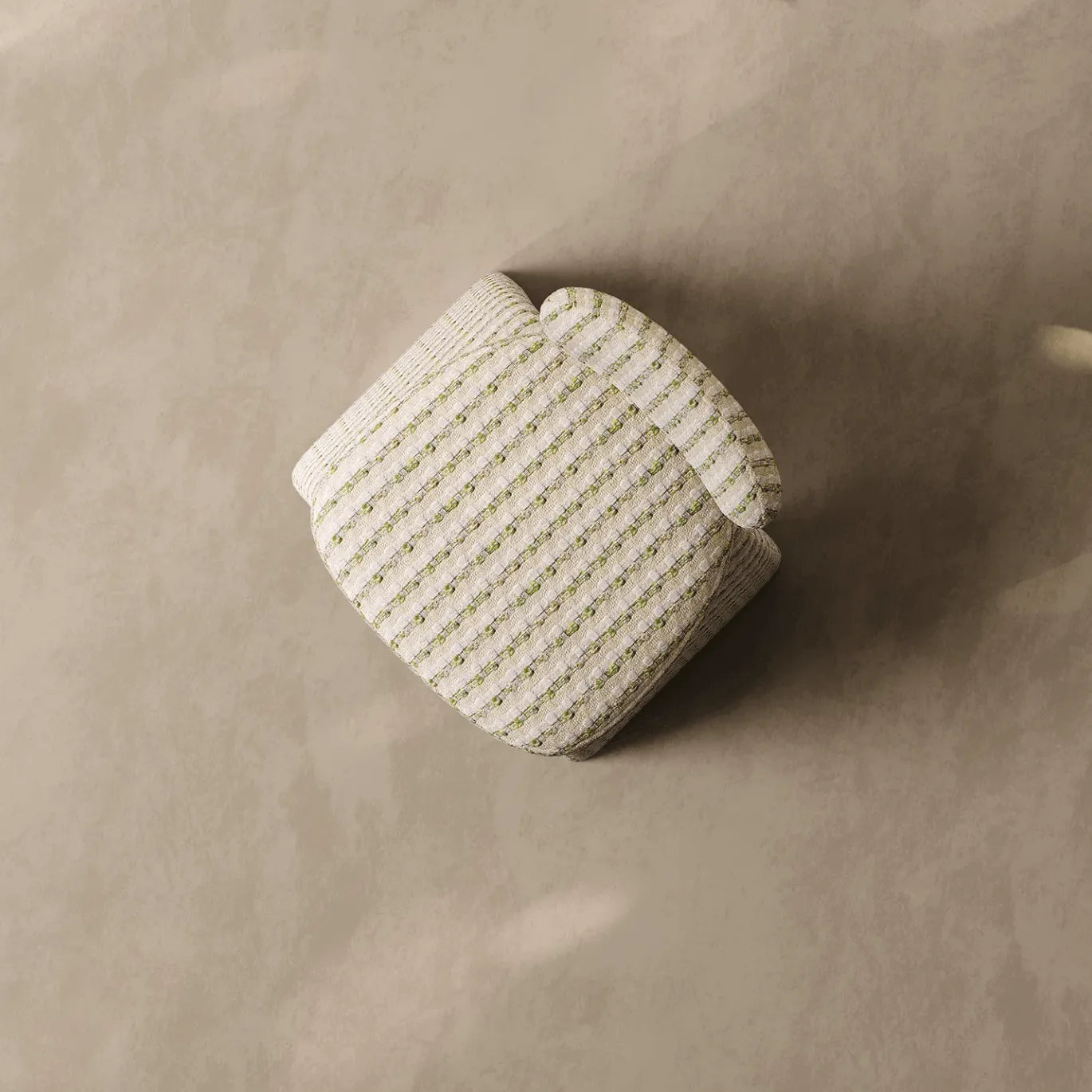 Jacquard Chenille Vanity Stool With Sculptural Arch Base and Ergonomic Back