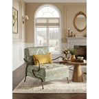 Jacquard Floral Accent Chair Series With Antique Bronze Frame