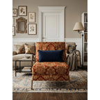 Jacquard Floral Accent Chair Series With Antique Bronze Frame