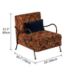 Jacquard Floral Accent Chair Series With Antique Bronze Frame