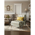 Jacquard Floral Accent Chair Series With Antique Bronze Frame Main Product Image