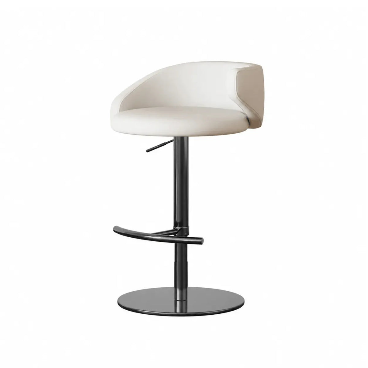Jacquard Upholstered Adjustable Swivel Bar Stool With Wraparound Back