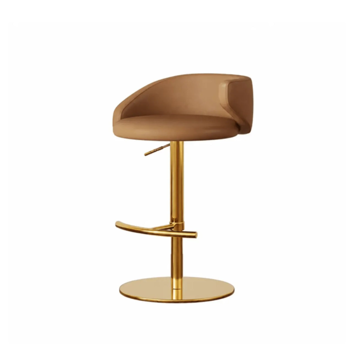 Jacquard Upholstered Adjustable Swivel Bar Stool With Wraparound Back
