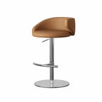 Jacquard Upholstered Adjustable Swivel Bar Stool With Wraparound Back