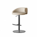 Jacquard Upholstered Adjustable Swivel Bar Stool With Wraparound Back