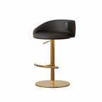 Jacquard Upholstered Adjustable Swivel Bar Stool With Wraparound Back