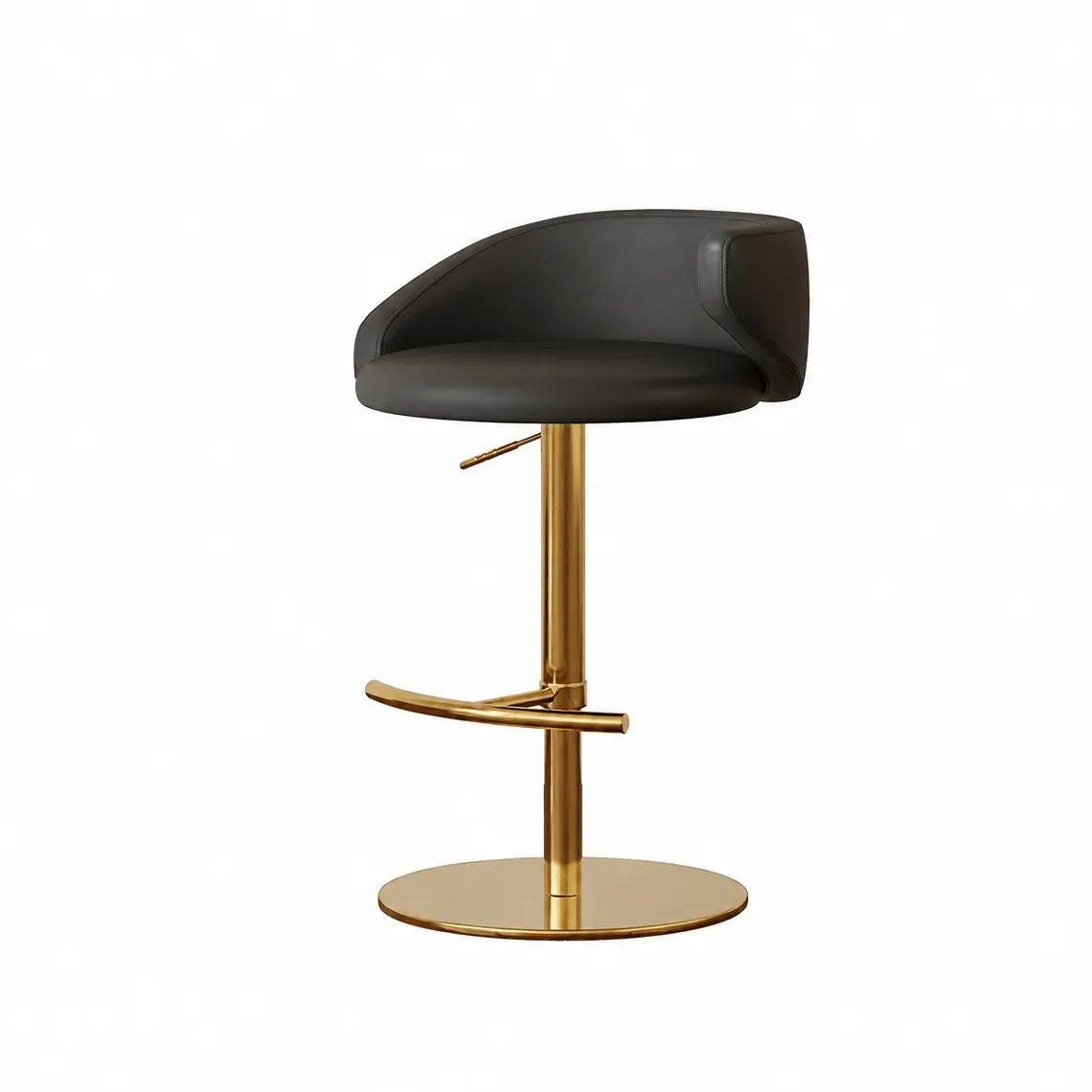 Jacquard Upholstered Adjustable Swivel Bar Stool With Wraparound Back