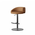 Jacquard Upholstered Adjustable Swivel Bar Stool With Wraparound Back