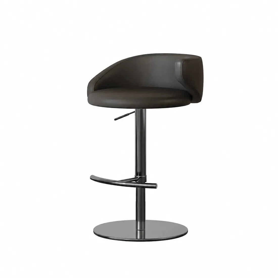 Jacquard Upholstered Adjustable Swivel Bar Stool With Wraparound Back