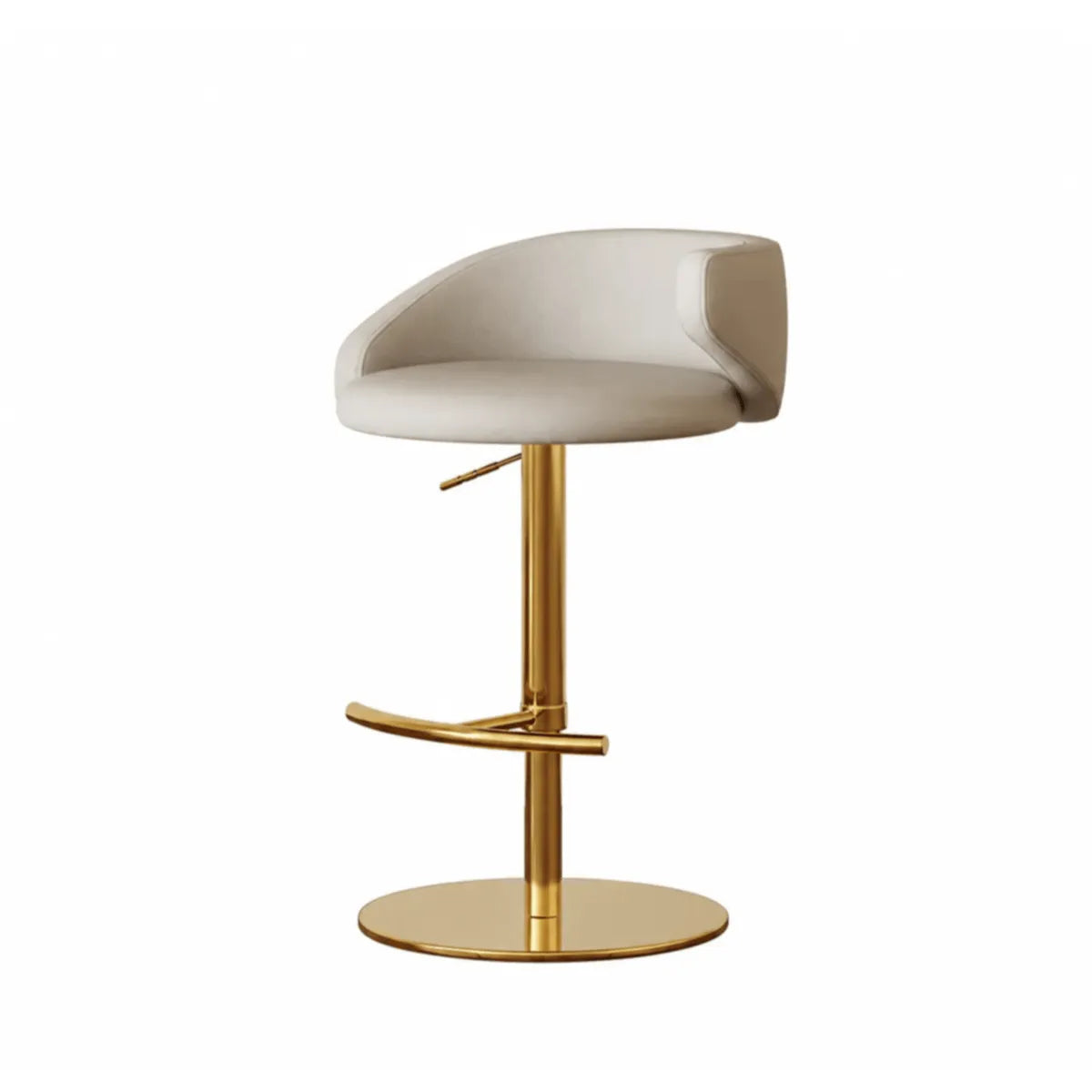 Jacquard Upholstered Adjustable Swivel Bar Stool With Wraparound Back