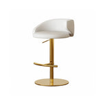 Jacquard Upholstered Adjustable Swivel Bar Stool With Wraparound Back