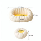 Japandi Cream 2-Person Bean Bag Sofa With Ottomans and Washable Cover Dimensions