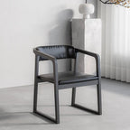 Japandi Matte Black Wooden Chair Series for Dining and Office
