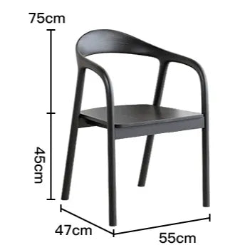 Japandi Matte Black Wooden Chair Series for Dining and Office