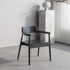 Japandi Matte Black Wooden Chair Series for Dining and Office