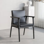Japandi Matte Black Wooden Chair Series for Dining and Office