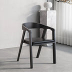 Japandi Matte Black Wooden Chair Series for Dining and Office