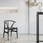 Japandi Matte Black Wooden Chair Series for Dining and Office