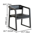 Japandi Matte Black Wooden Chair Series for Dining and Office Dimensions