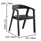 Japandi Matte Black Wooden Chair Series for Dining and Office Dimensions