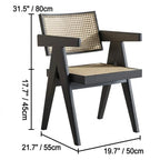 Japandi Matte Black Wooden Chair Series for Dining and Office Dimensions