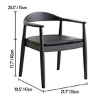 Japandi Matte Black Wooden Chair Series for Dining and Office Dimensions