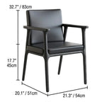 Japandi Matte Black Wooden Chair Series for Dining and Office Dimensions