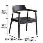 Japandi Matte Black Wooden Chair Series for Dining and Office Dimensions