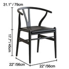 Japandi Matte Black Wooden Chair Series for Dining and Office Dimensions