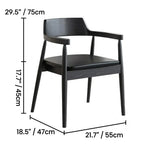 Japandi Matte Black Wooden Chair Series for Dining and Office Dimensions