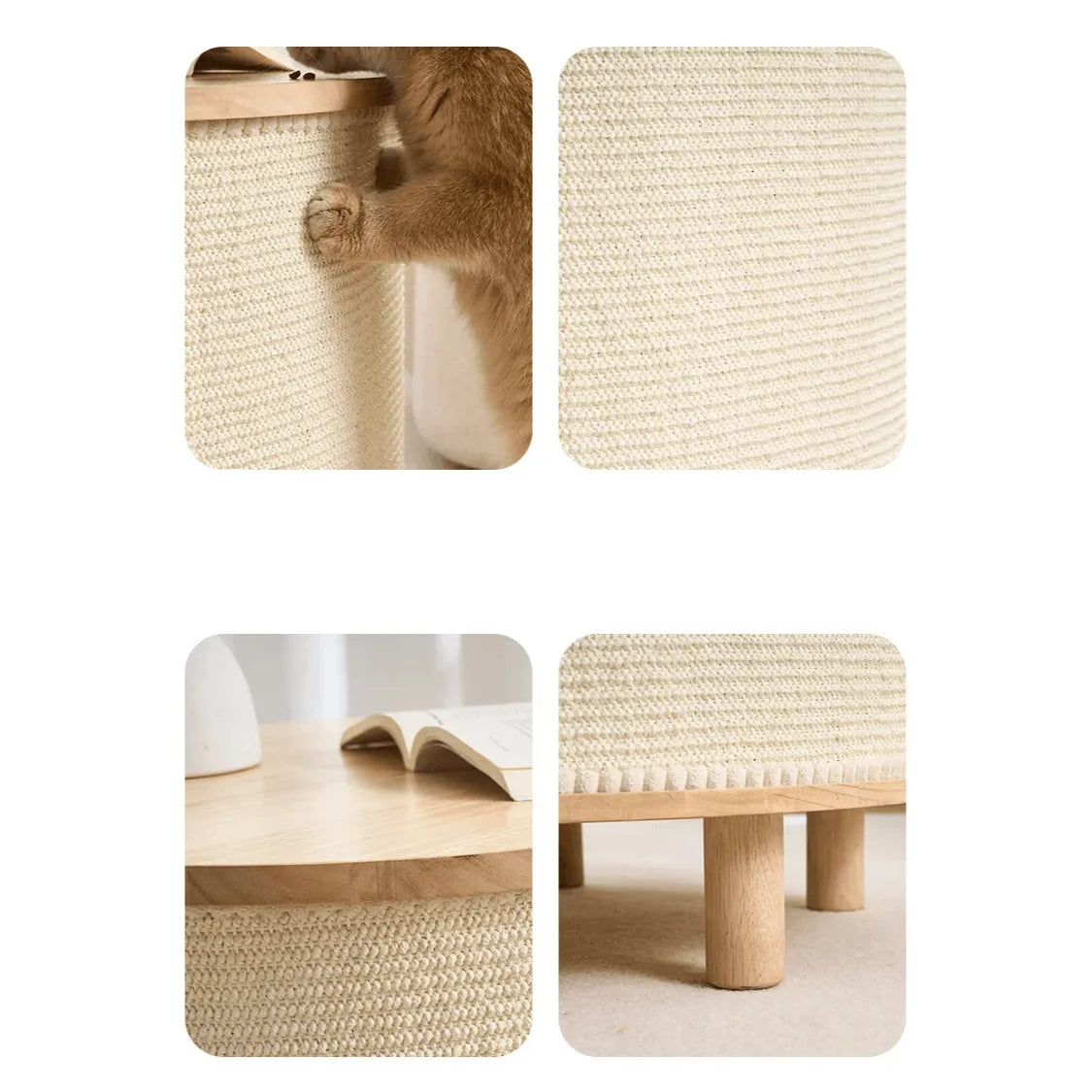 Japandi Multifunctional Pet-Friendly Coffee Table Nightstand Side Table