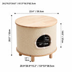 Japandi Multifunctional Pet-Friendly Coffee Table Nightstand Side Table Dimensions