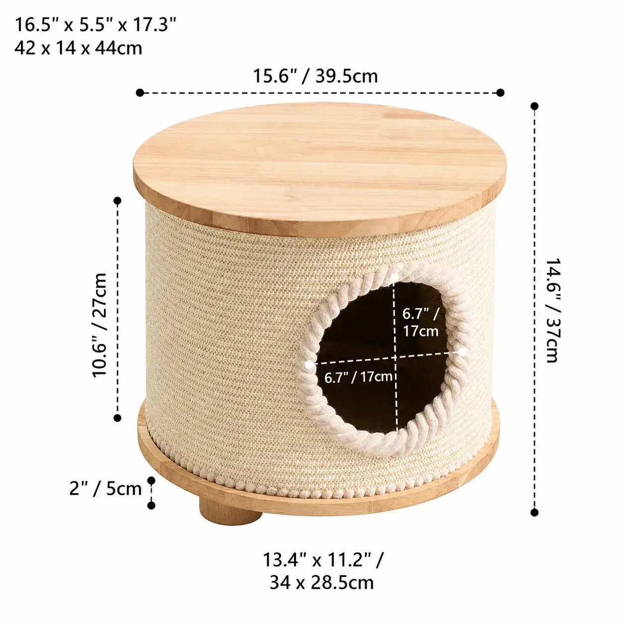 Japandi Multifunctional Pet-Friendly Coffee Table Nightstand Side Table Dimensions