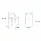Japandi Rattan Dining Chair with Sculptural Ash Frame and Handwoven Seat Dimensions