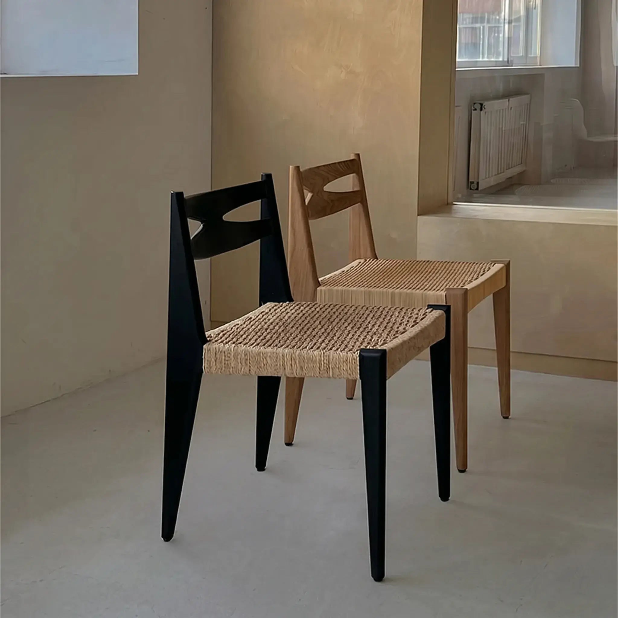 Japandi Rattan Dining Chair with Sculptural Ash Frame and Handwoven Seat Main Product Image Main image