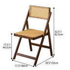 Japandi Rattan Folding Chair in Bamboo Wood, Space-Saving Dining and Reading Seat