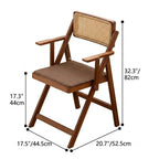 Japandi Rattan Folding Chair in Bamboo Wood, Space-Saving Dining and Reading Seat