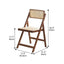 Japandi Rattan Folding Chair in Bamboo Wood, Space-Saving Dining and Reading Seat