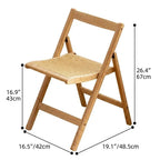 Japandi Rattan Folding Chair in Bamboo Wood, Space-Saving Dining and Reading Seat
