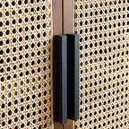 Japandi Rattan Shoe Cabinet With 2 Doors & 5 Shelves