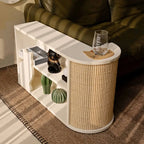Japandi Sisal Cat Scratcher Side Table With Tiered Storage