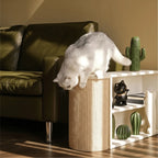 Japandi Sisal Cat Scratcher Side Table With Tiered Storage