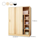 Japandi Sliding Door Wardrobe Armoire with Shelves and Hanging Rail Dimensions